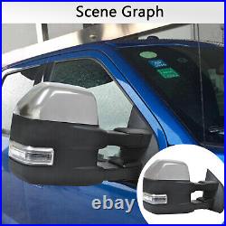Towing Mirrors Fit 2015-2020 Ford F-150 Power Heated WithSensor Signal Chrome Cap