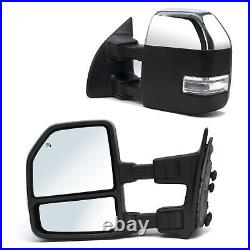 Towing Mirrors For 1999-16 Ford F250 F350 F450 Super Duty Manual Trailer Chrome