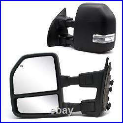 Towing Mirrors For 1999-2016 Ford F-250 F-350 F-450 SD Manual Trailer Left+Right