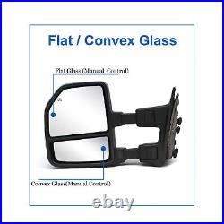 Towing Mirrors For 1999-2016 Ford F250 F350 F450 SD Manual Trailer Left+Right