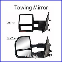 Towing Mirrors For 2004-14 Ford F-150 Pickup Trailer Power Heated Turn Signal