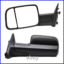 Towing Mirrors For 2012 Dodge Ram 1500 2500 3500 Truck Trailer Manual Flip Up
