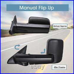 Towing Mirrors For 2013 Dodge Ram 1500 2500 3500 Truck Trailer Manual Flip-Up