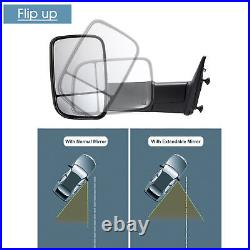 Towing Mirrors For 2014 Dodge Ram 1500 2500 3500 Truck Trailer Manual Flip-Up