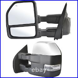 Towing Mirrors For 2015-2020 Ford F-150 Power Heated Signal Sensor Chrome 8 Pin