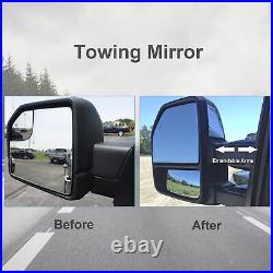 Towing Mirrors For 2015-2020 Ford F150 Power Heated Signal Sensor Chrome Cap New