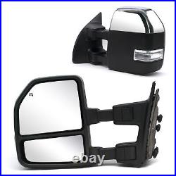 Towing Mirrors For 99-16 Ford F-250 F-350 F-450 SD Trailer Manual Folding Chrome