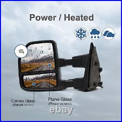 Towing Mirrors For 99-16 Ford F250-F450 Power Heated Turn Signal Chrome Trailer