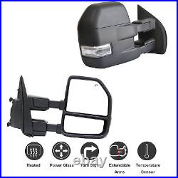 Towing Mirrors Power Heated Fits 2015-2020 Ford F150 Pickup Driver LH Side Black