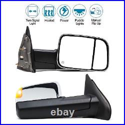 Towing Mirrors for 2005 Dodge Ram 1500 Power Heated Turn Signal Trailer Chrome