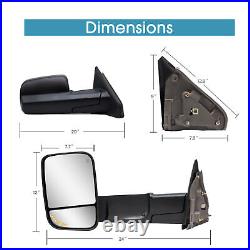 Towing Mirrors for 2006 Dodge Ram 3500 Trailer Power Heated Arrow Lamp Flip-Up