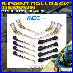 USA 8 Point Rollback Tie Down System Chain Ends for Car Hauler Tow Truck Flatbed