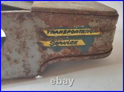 Vtg Marx Cross Country Auto Transport Car Carrier Pressed Steel Trailer